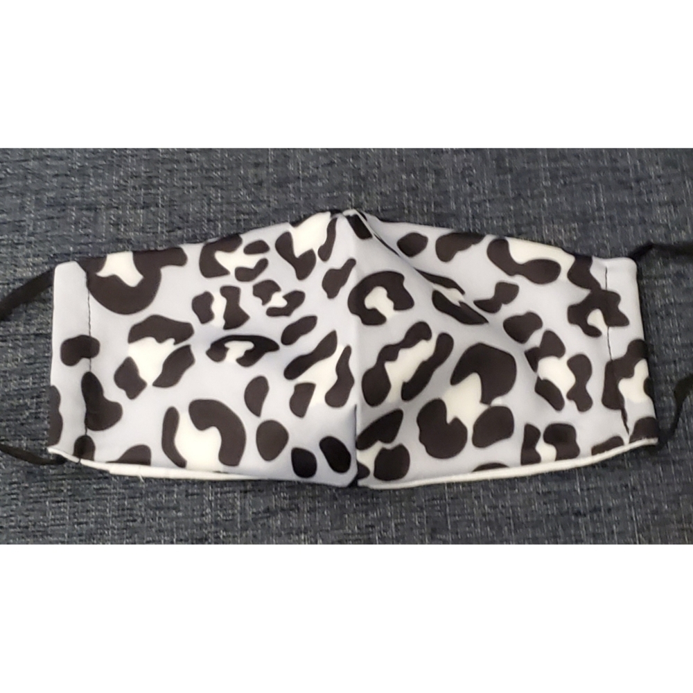 2 Ply Soft Blue Leopard Face Mask - Picture 2 of 4